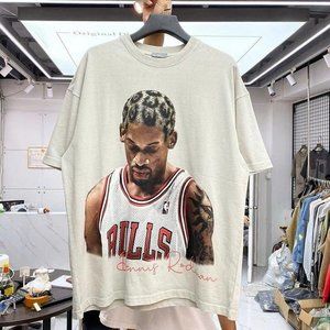 Dennis Rodman Vintage Washed Tshirt Rodman Basketball Tees